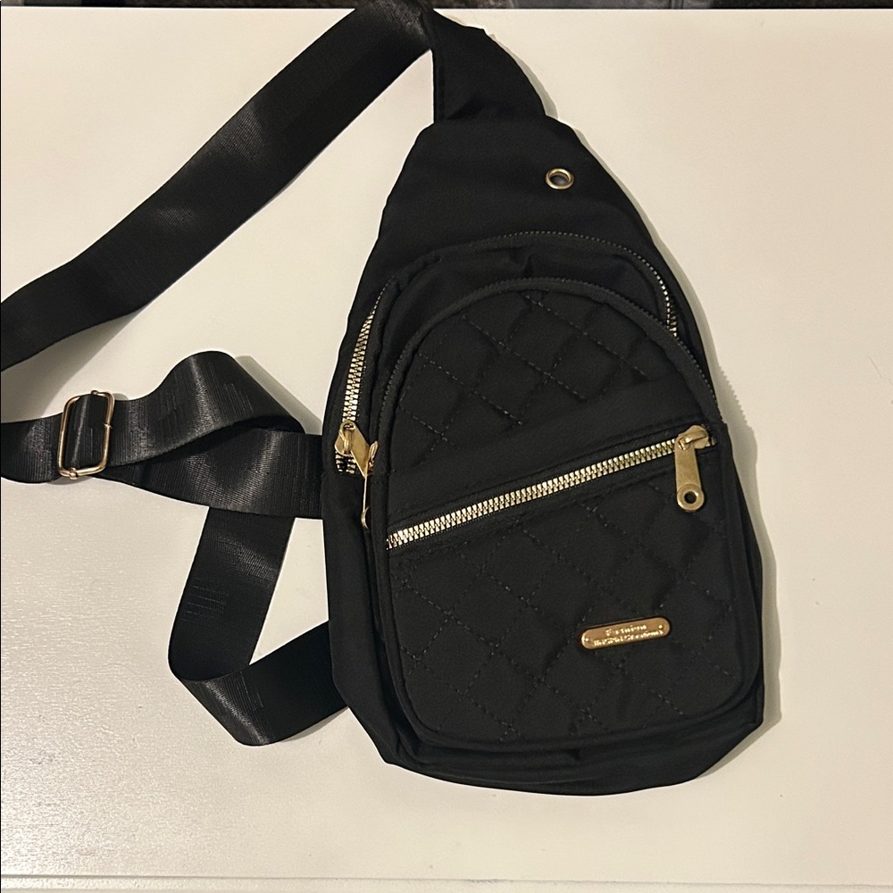 Black Quilted Crossbody Bag